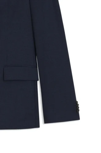 Patterned slim-fit suit in stretch wool