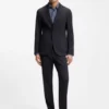 Patterned slim-fit trousers in a wool blend