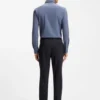 Patterned slim-fit trousers in a wool blend