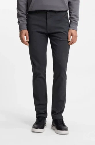 Patterned slim-fit trousers in stretch fabric