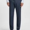 Patterned slim-fit trousers in stretch fabric
