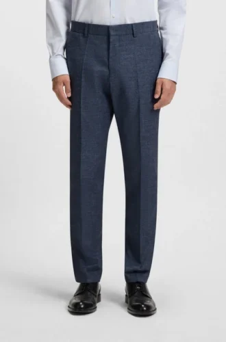 Patterned slim-fit trousers in stretch fabric
