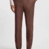 Patterned slim-fit trousers in stretch fabric