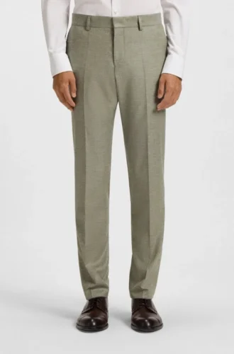 Patterned slim-fit trousers in stretch fabric