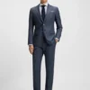 Patterned slim-fit trousers in stretch fabric