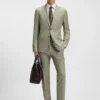 Patterned slim-fit trousers in stretch fabric