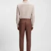 Patterned slim-fit trousers in stretch fabric