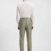 Patterned slim-fit trousers in stretch fabric