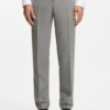 Patterned slim-fit trousers in stretch wool