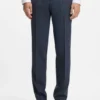Patterned slim-fit trousers in stretch wool