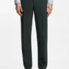Patterned slim-fit trousers in stretch wool