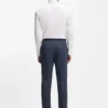 Patterned slim-fit trousers in stretch wool