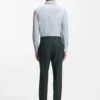 Patterned slim-fit trousers in stretch wool