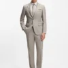 Patterned two-piece slim-fit suit in a wool-silk blend Patterned two-piece slim-fit suit in a wool-silk blend