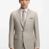 Patterned two-piece slim-fit suit in a wool-silk blend Patterned two-piece slim-fit suit in a wool-silk blend