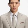 Patterned two-piece slim-fit suit in a wool-silk blend Patterned two-piece slim-fit suit in a wool-silk blend