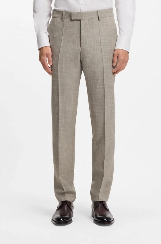 Patterned two-piece slim-fit suit in a wool-silk blend Patterned two-piece slim-fit suit in a wool-silk blend
