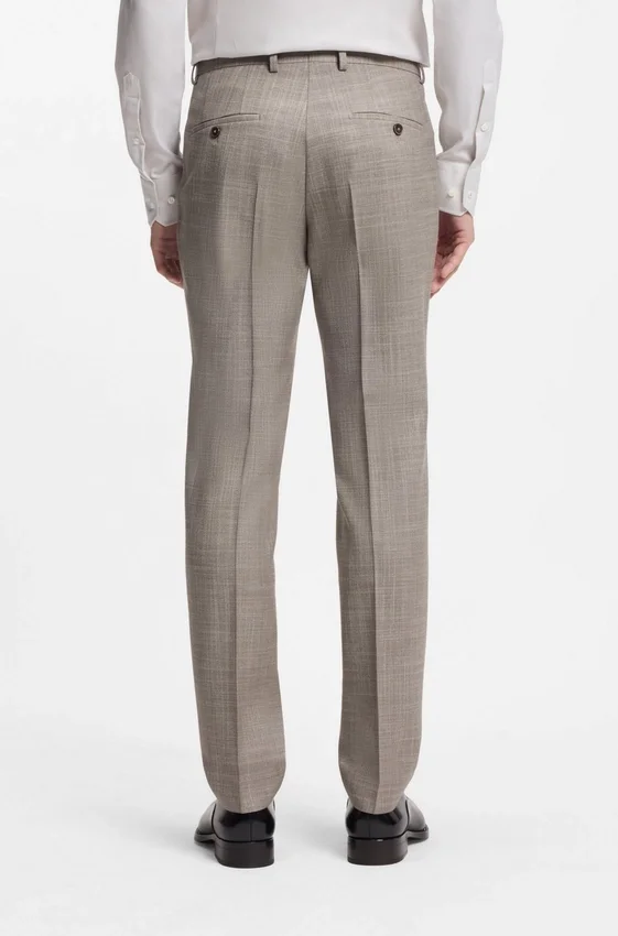 Patterned two-piece slim-fit suit in a wool-silk blend Patterned two-piece slim-fit suit in a wool-silk blend
