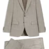 Patterned two-piece slim-fit suit in a wool-silk blend Patterned two-piece slim-fit suit in a wool-silk blend