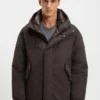 Peached-microfibre jacket with water-repellent finish