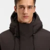 Peached-microfibre jacket with water-repellent finish