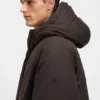 Peached-microfibre jacket with water-repellent finish