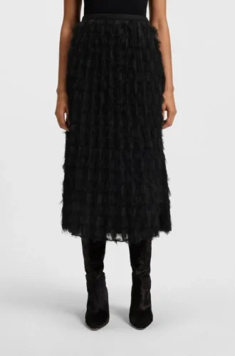 Pencil skirt in feather jacquard