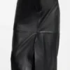 Pencil skirt in lustrous leather
