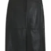Pencil skirt in lustrous leather