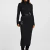 Pencil skirt with geometric plissé