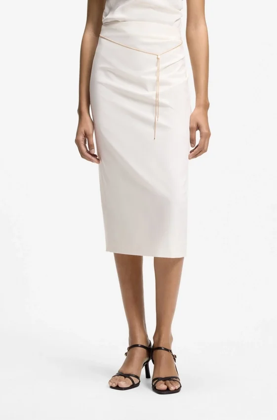 Pencil skirt with gold-tone chain belt Pencil skirt with gold-tone chain belt