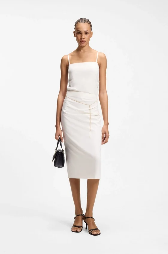 Pencil skirt with gold-tone chain belt Pencil skirt with gold-tone chain belt
