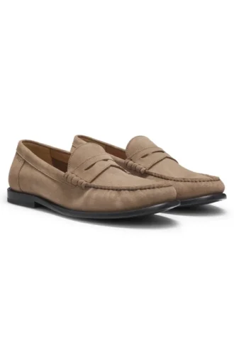 Penny-trim moccasins in suede