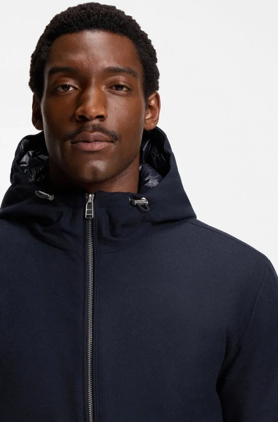 Performance-flannel jacket with down filling Performance-flannel jacket with down filling