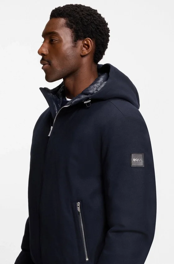 Performance-flannel jacket with down filling Performance-flannel jacket with down filling