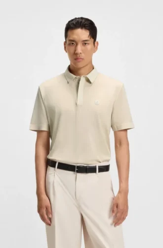 Performance polo shirt with Double B monogram