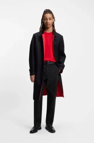 Performance-stretch modern-fit trousers in ottoman fabric