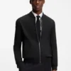 Performance-stretch slim-fit jacket in ottoman fabric