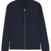 Performance-stretch slim-fit jacket in ottoman fabric
