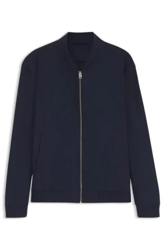 Performance-stretch slim-fit jacket in ottoman fabric