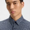 Performance-stretch slim-fit shirt in Italian fabric