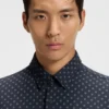 Performance-stretch slim-fit shirt in Italian fabric