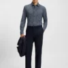 Performance-stretch slim-fit shirt in Italian fabric