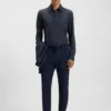 Performance-stretch slim-fit shirt in Italian fabric