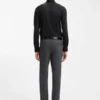 Performance-stretch slim-fit shirt in structured jersey