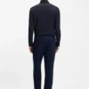 Performance-stretch slim-fit shirt in structured jersey