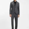 Performance-stretch slim-fit shirt in structured jersey