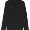 Performance-stretch slim-fit shirt in structured jersey