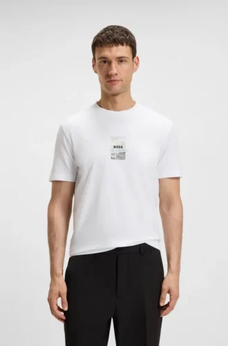 Photo-print T-shirt in stretch cotton