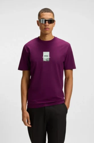 Photo-print T-shirt in stretch cotton